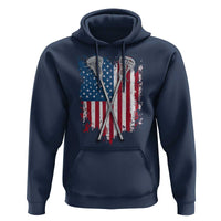 Funny Patriotic Lax Lacrosse Sticks American Flag Hoodie