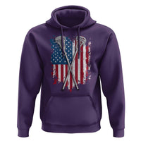 Funny Patriotic Lax Lacrosse Sticks American Flag Hoodie