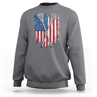 Funny Patriotic Lax Lacrosse Sticks American Flag Sweatshirt