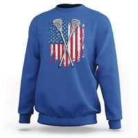 Funny Patriotic Lax Lacrosse Sticks American Flag Sweatshirt