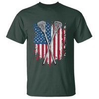 Funny Patriotic Lax Lacrosse Sticks American Flag T Shirt