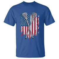 Funny Patriotic Lax Lacrosse Sticks American Flag T Shirt