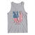 Funny Patriotic Lax Lacrosse Sticks American Flag Tank Top