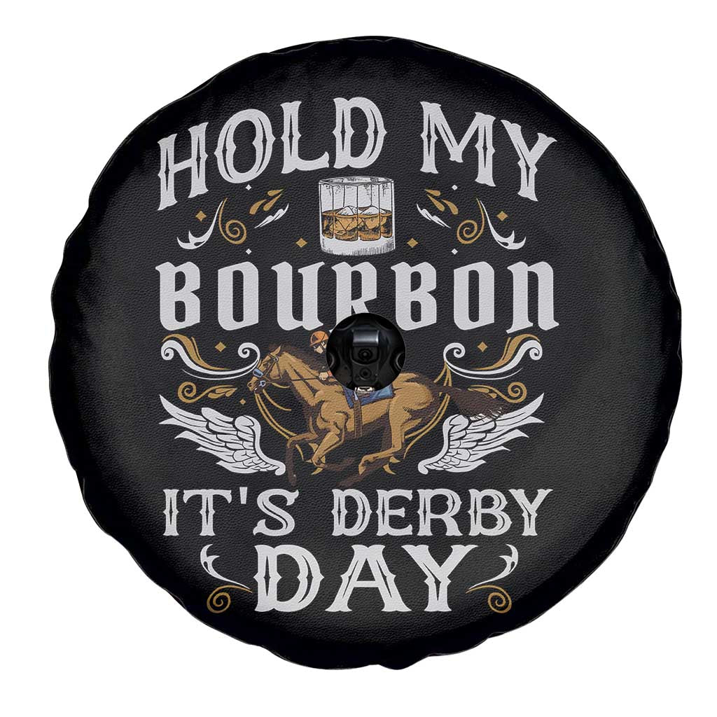 Funny Hold My Bourbon It's Derby Day Spare Tire Cover Horse Racing