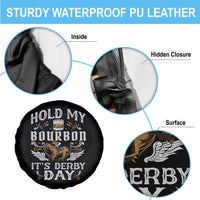 Funny Hold My Bourbon It's Derby Day Spare Tire Cover Horse Racing