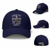 Funny Hold My Bourbon It's Derby Day Baseball Cap Horse Racing