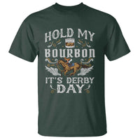 Funny Hold My Bourbon It's Derby Day T Shirt Horse Racing