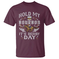 Funny Hold My Bourbon It's Derby Day T Shirt Horse Racing