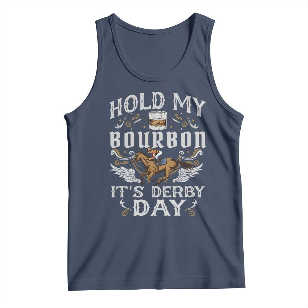 Funny Hold My Bourbon It's Derby Day Tank Top Horse Racing