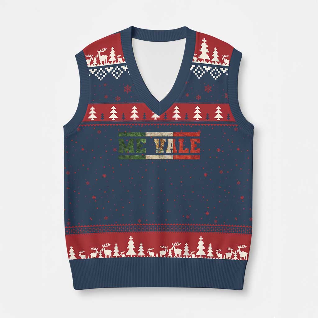 Me Vale Mexican Flag Latino Spanish Slang V-Neck Knit Sweater Vest