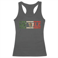 Me Vale Mexican Flag Latino Spanish Slang Racerback Tank Top