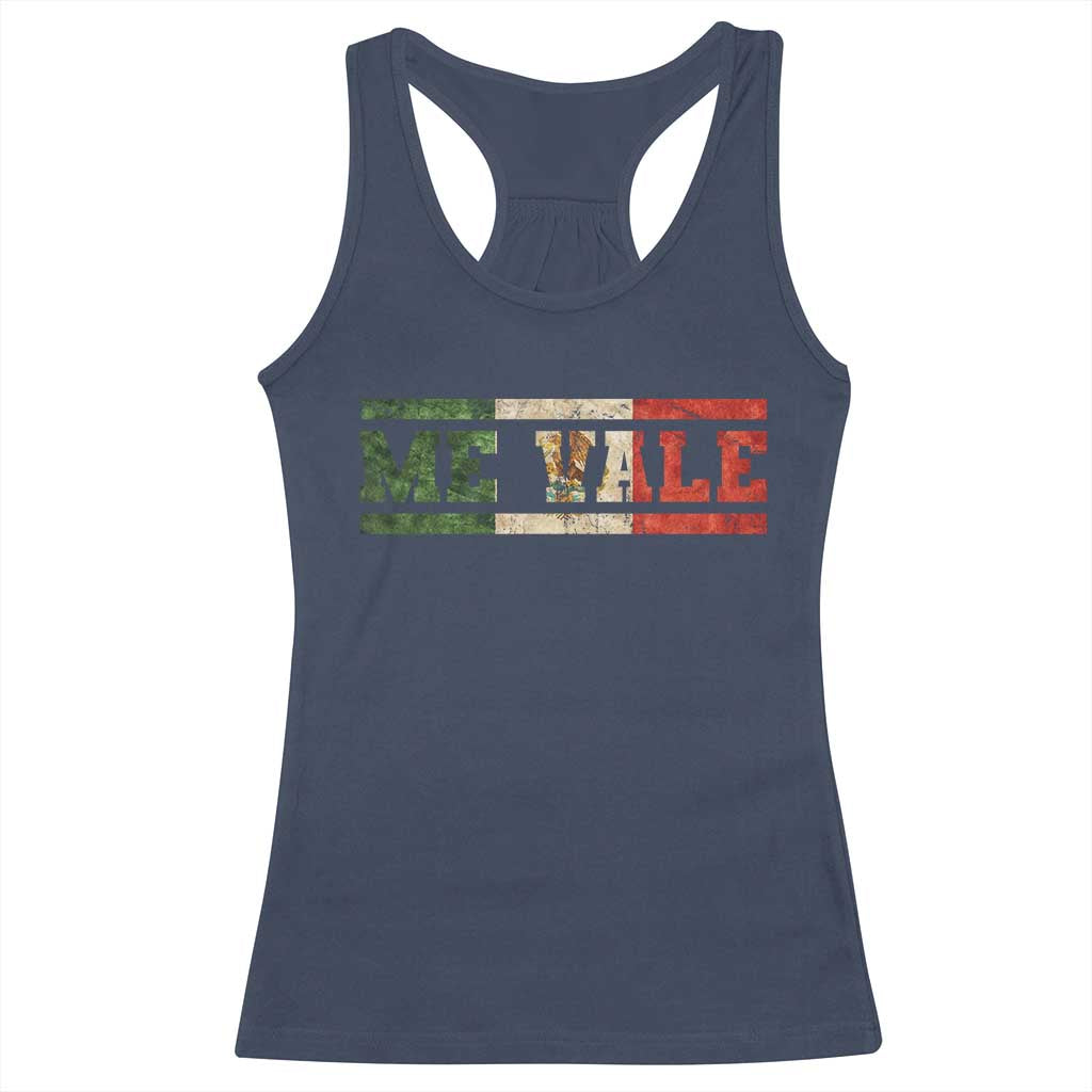 Me Vale Mexican Flag Latino Spanish Slang Racerback Tank Top