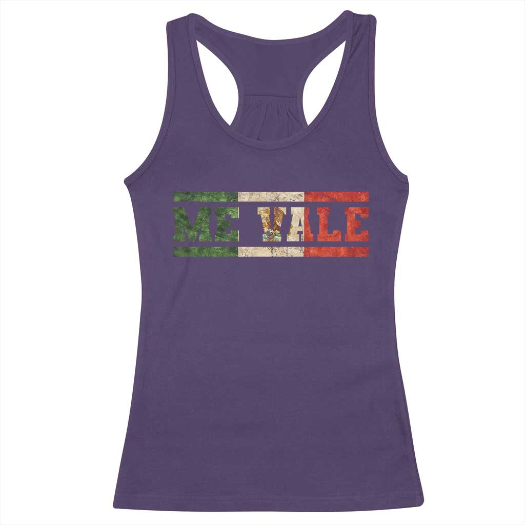 Me Vale Mexican Flag Latino Spanish Slang Racerback Tank Top