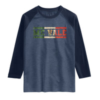 Me Vale Mexican Flag Latino Spanish Slang Raglan Shirt