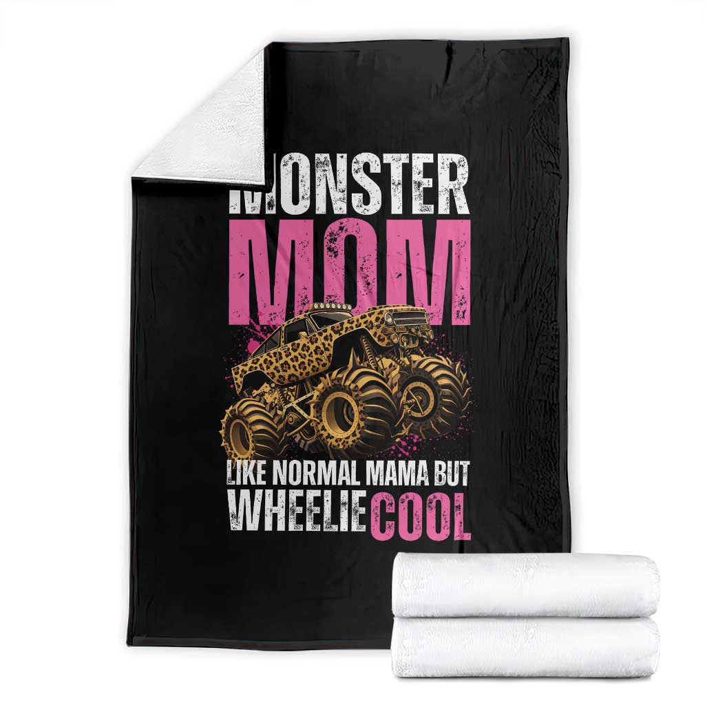 Monster Mom Like Normal Mama But Wheelie Cool Throw Blanket Monster Truck Mama