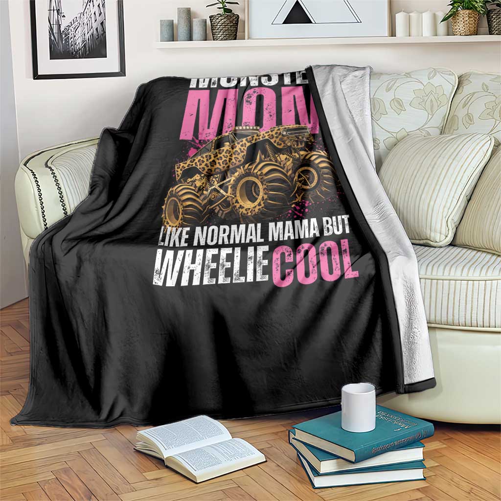 Monster Mom Like Normal Mama But Wheelie Cool Throw Blanket Monster Truck Mama