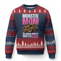 Monster Mom Like Normal Mama But Wheelie Cool Ugly Christmas Sweater Monster Truck Mama