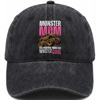 Monster Mom Like Normal Mama But Wheelie Cool Washed Cotton Baseball Cap Monster Truck Mama