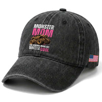 Monster Mom Like Normal Mama But Wheelie Cool Washed Cotton Baseball Cap Monster Truck Mama