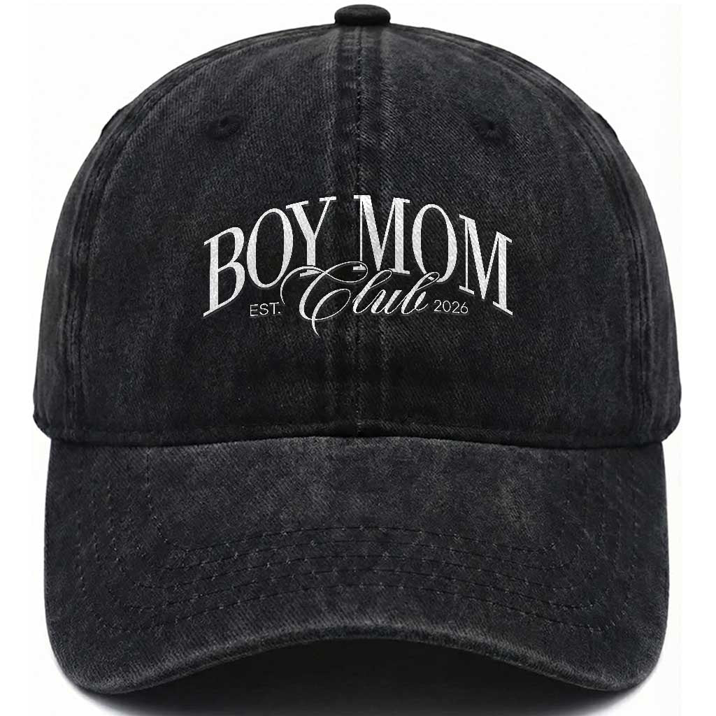 Boy Mom Club 2026 Washed Cotton Baseball Cap Funny Mother's Day Gift
