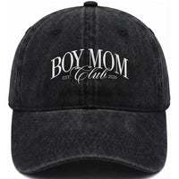 Boy Mom Club 2026 Washed Cotton Baseball Cap Funny Mother's Day Gift