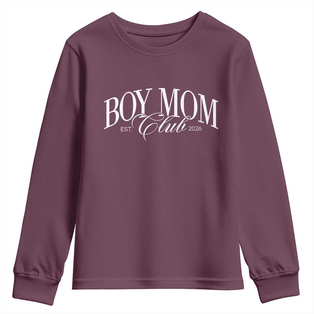 Boy Mom Club 2026 Youth Sweatshirt Funny Mother's Day Gift