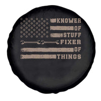 Knower Of Stuff Fixer Of Things Spare Tire Cover Funny Handyman Dad Husband Vintage American Flag