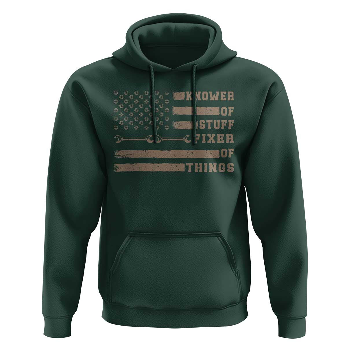 Knower Of Stuff Fixer Of Things Hoodie Funny Handyman Dad Husband Vintage American Flag