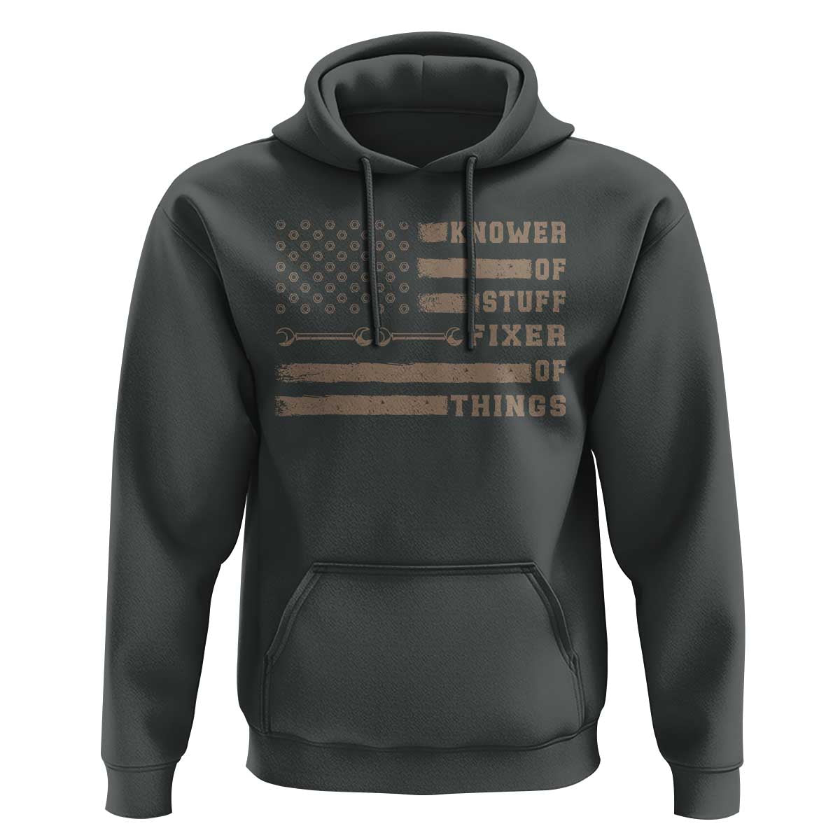Knower Of Stuff Fixer Of Things Hoodie Funny Handyman Dad Husband Vintage American Flag