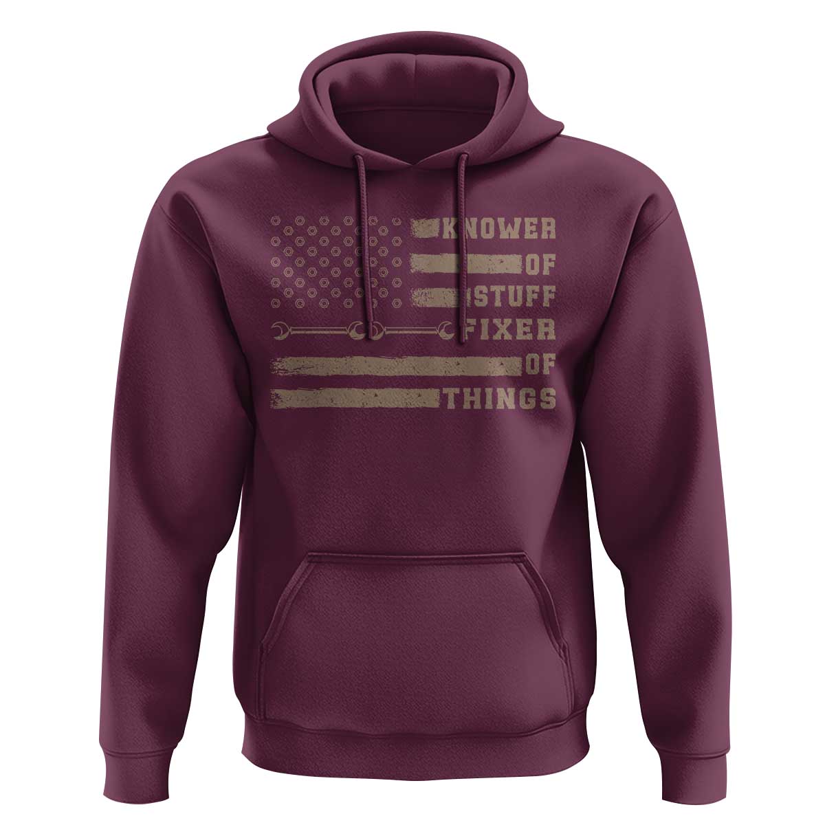 Knower Of Stuff Fixer Of Things Hoodie Funny Handyman Dad Husband Vintage American Flag