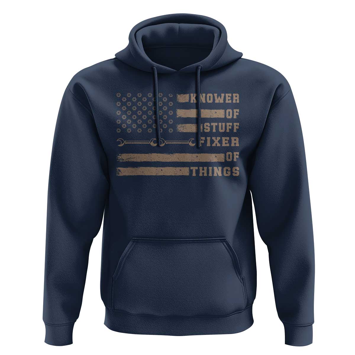 Knower Of Stuff Fixer Of Things Hoodie Funny Handyman Dad Husband Vintage American Flag