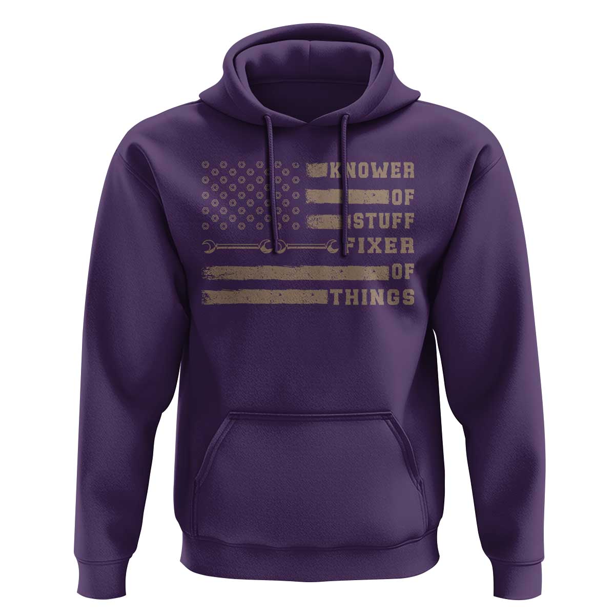 Knower Of Stuff Fixer Of Things Hoodie Funny Handyman Dad Husband Vintage American Flag