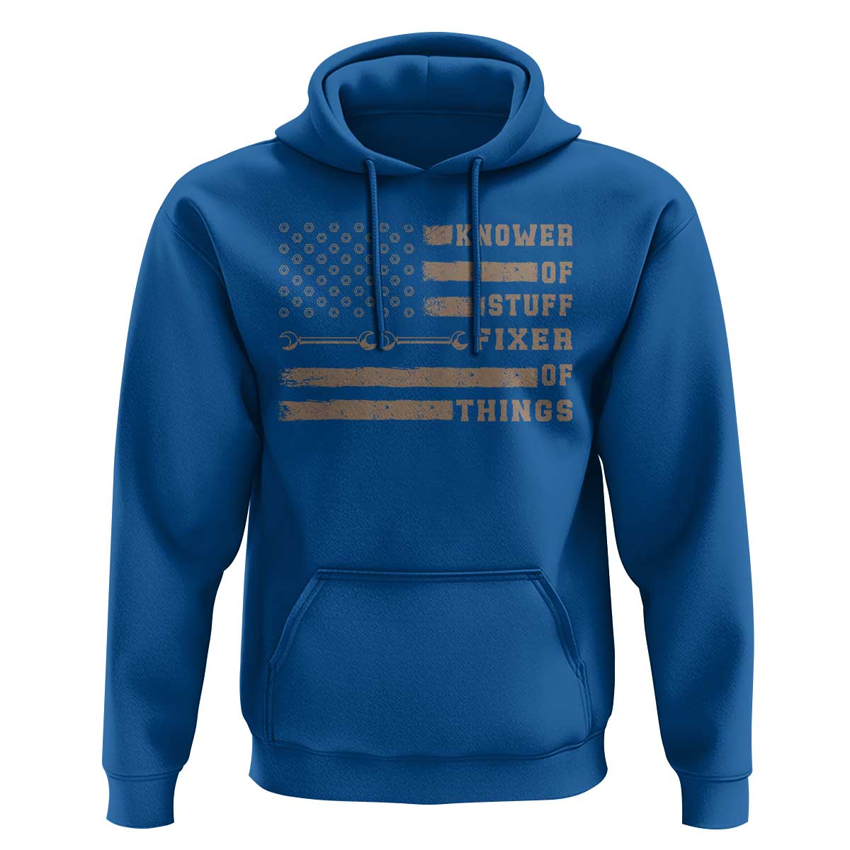 Knower Of Stuff Fixer Of Things Hoodie Funny Handyman Dad Husband Vintage American Flag