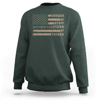 Knower Of Stuff Fixer Of Things Sweatshirt Funny Handyman Dad Husband Vintage American Flag