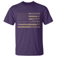 Knower Of Stuff Fixer Of Things T Shirt Funny Handyman Dad Husband Vintage American Flag