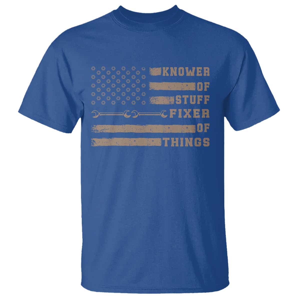 Knower Of Stuff Fixer Of Things T Shirt Funny Handyman Dad Husband Vintage American Flag