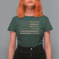Knower Of Stuff Fixer Of Things T Shirt For Women Funny Handyman Dad Husband Vintage American Flag