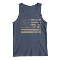Knower Of Stuff Fixer Of Things Tank Top Funny Handyman Dad Husband Vintage American Flag