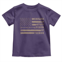 Knower Of Stuff Fixer Of Things Toddler T Shirt Funny Handyman Dad Husband Vintage American Flag