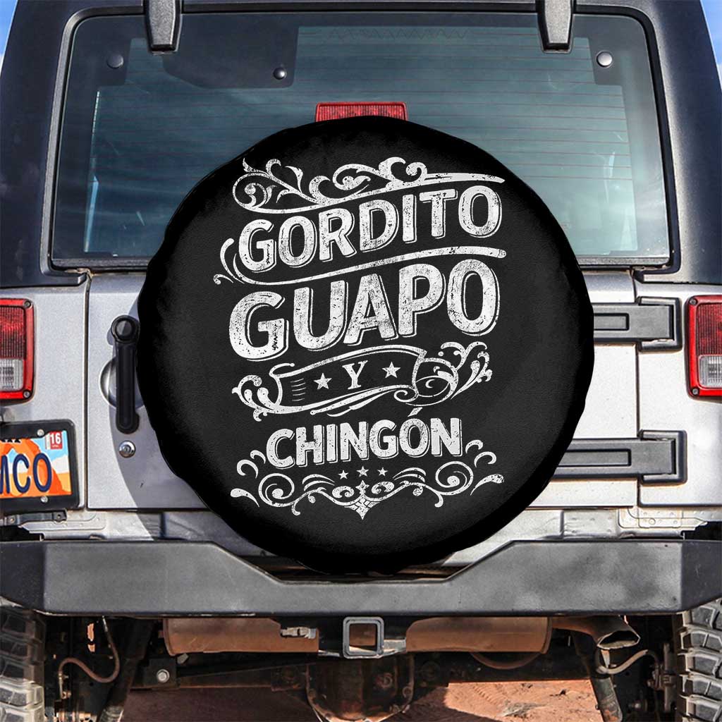 Gordito Guapo y Chingon Spare Tire Cover Funny Mexican Spanish Saying