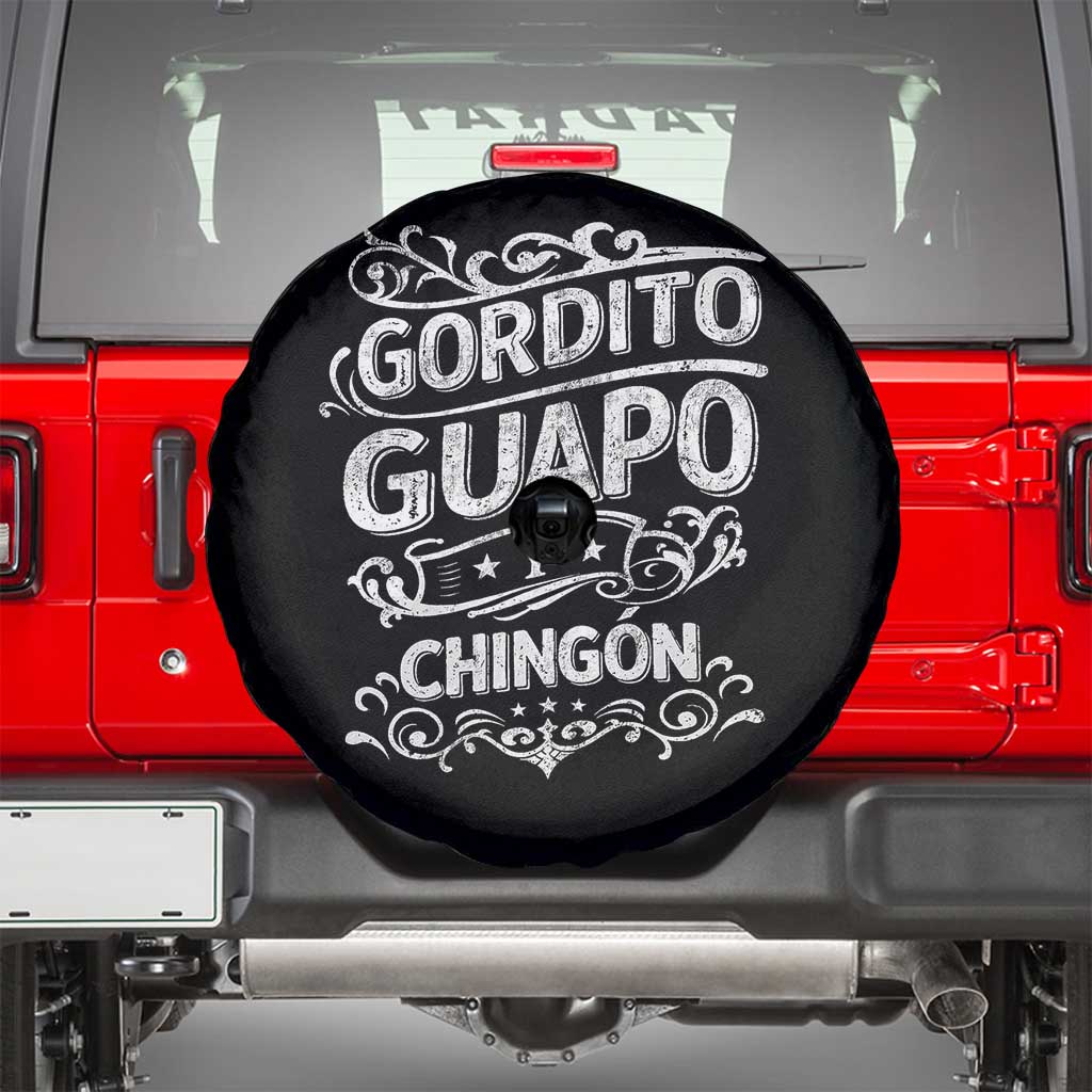Gordito Guapo y Chingon Spare Tire Cover Funny Mexican Spanish Saying