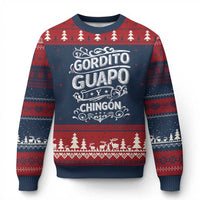 Gordito Guapo y Chingon Ugly Christmas Sweater Funny Mexican Spanish Saying