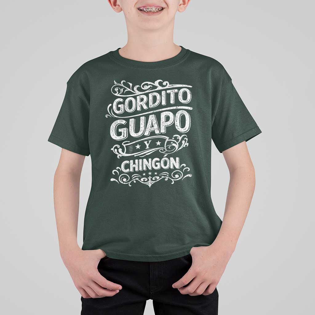 Gordito Guapo y Chingon T Shirt For Kid Funny Mexican Spanish Saying