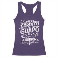 Gordito Guapo y Chingon Racerback Tank Top Funny Mexican Spanish Saying