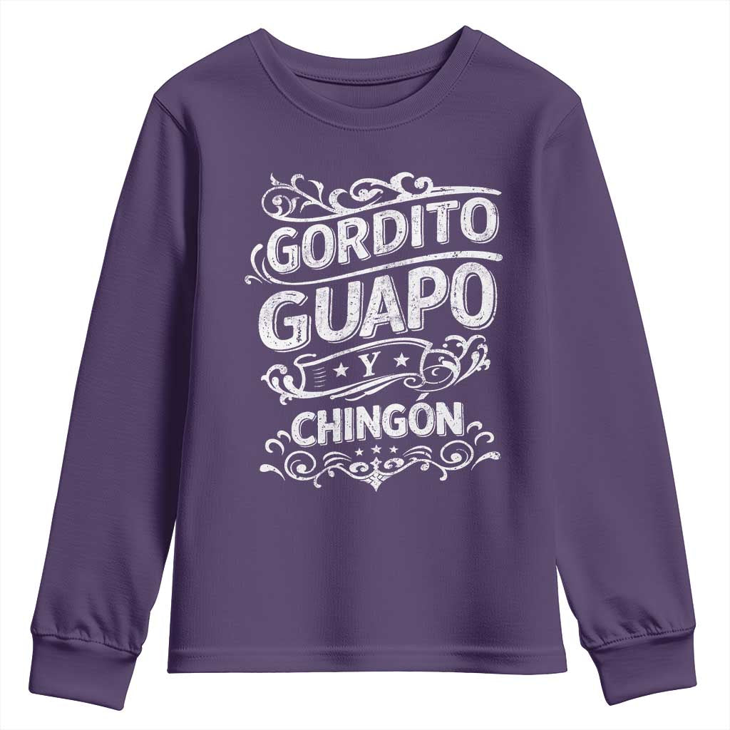 Gordito Guapo y Chingon Youth Sweatshirt Funny Mexican Spanish Saying