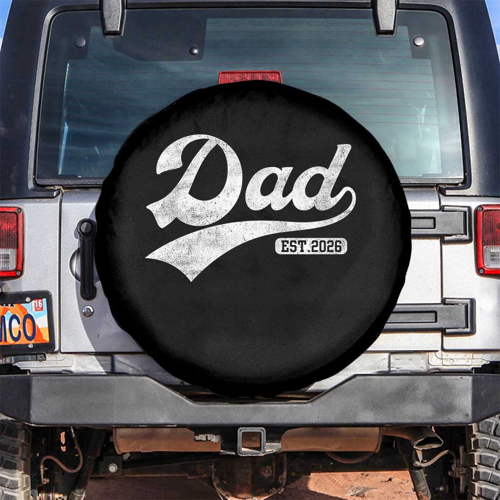 Dad Est 2026 Spare Tire Cover Funny New Dad Baby Announcement