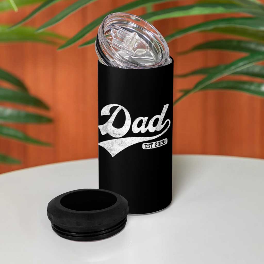 Dad Est 2026 4 in 1 Can Cooler Tumbler Funny New Dad Baby Announcement