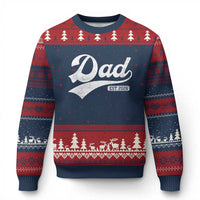 Dad Est 2026 Ugly Christmas Sweater Funny New Dad Baby Announcement