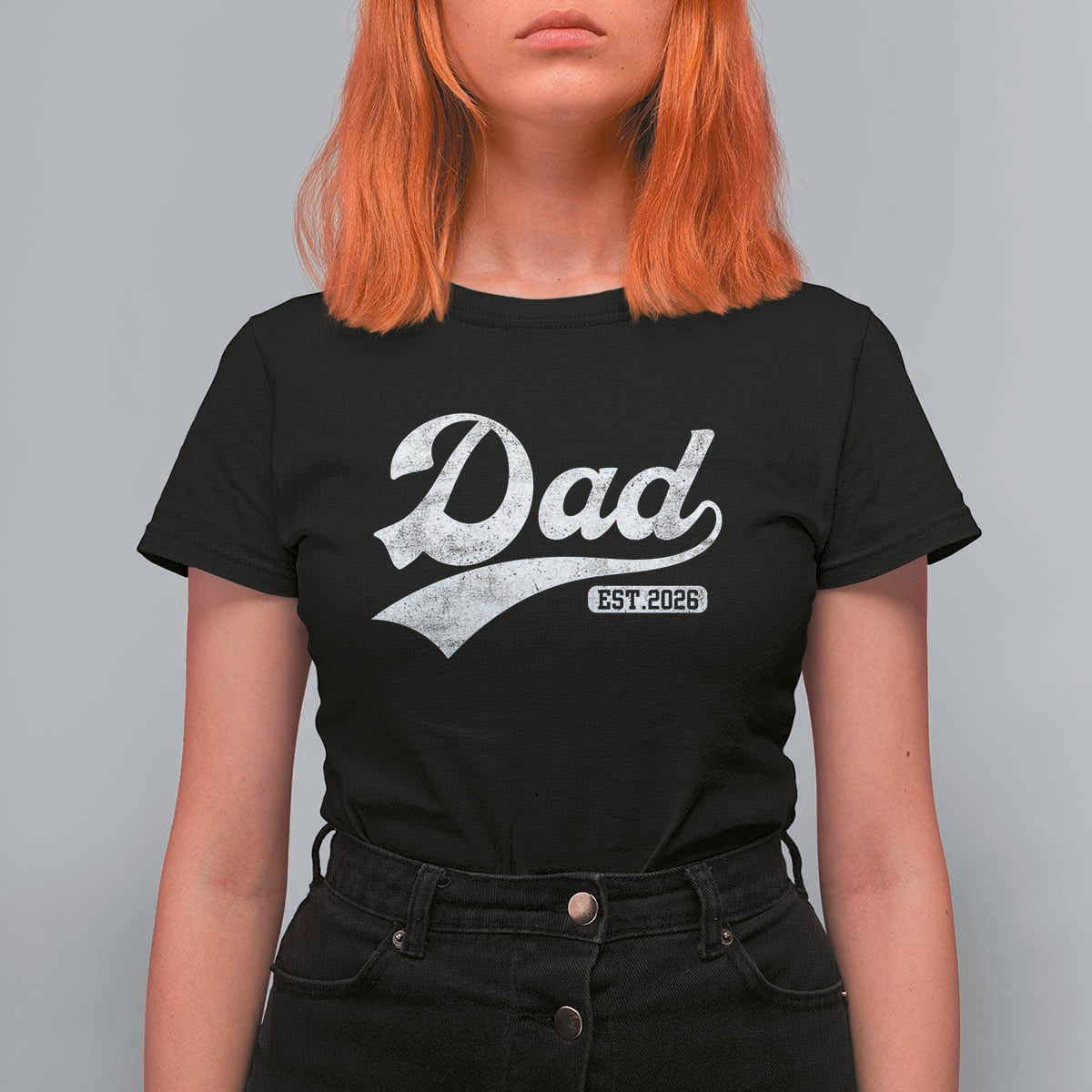 Dad Est 2026 T Shirt For Women Funny New Dad Baby Announcement