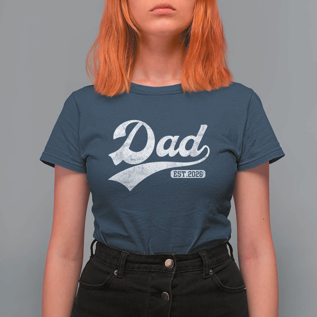 Dad Est 2026 T Shirt For Women Funny New Dad Baby Announcement